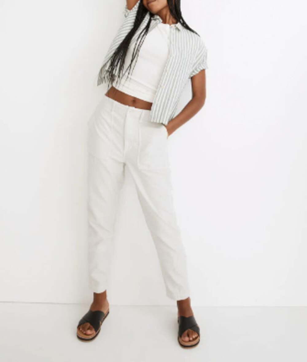 Madewell Curvy Griff Tapered Fatigue Pants Form Grey 25